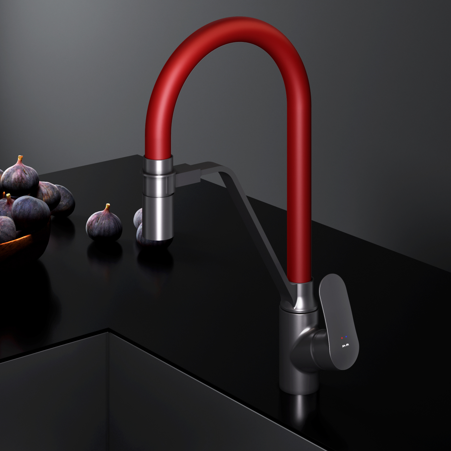 F8007828 Смеситель для кухни с каналом для питьевой воды и гибким красным изливом