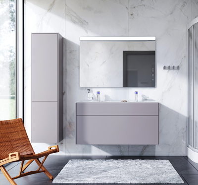 Мебель для ванной с подвесной тумбой, 120 см, элегантный серый