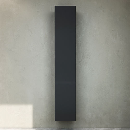 Шкаф-колонна, подвесной, правый, 30 см, черный, матовый